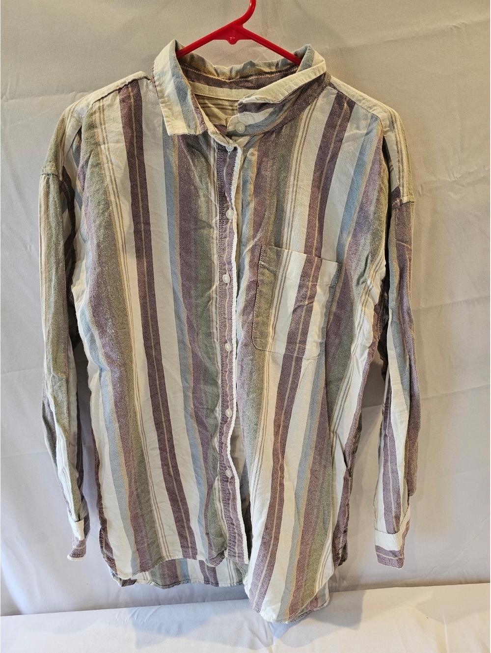 BRAND NEW W/ TAG American Eagle Oversized Fit Striped Button-Up Shirt Medium
